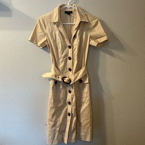 Alfani button down dress with belt size 2